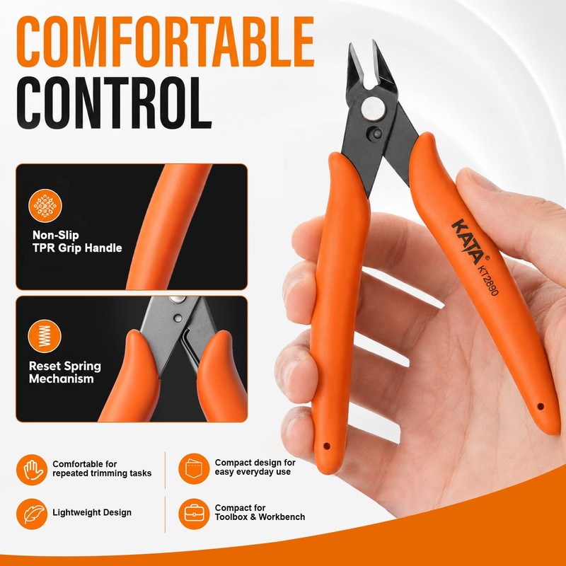 KATA Mini Flush Cutters, 5-Inch Wire Cutters Plier for Jewelry