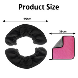 JSTHHTT 1 Pair Ice Skate Blade Covers, Ice Skate Soakers, Skate Covers with Two Towel, Winter Skate Guards, Ice Skating Accessories, for Ice Hockey Skates Figure Skating Ice Skates (Black)