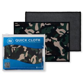Quick Cloth Microfiber Glasses Cleaning Cloths – 5x7, Camo, 2 Pack with Case | Double-Sided Lens Cleaner for Eyeglasses, Camera, Screens & Glass | Reusable Microfiber Glass Polishing Cloths