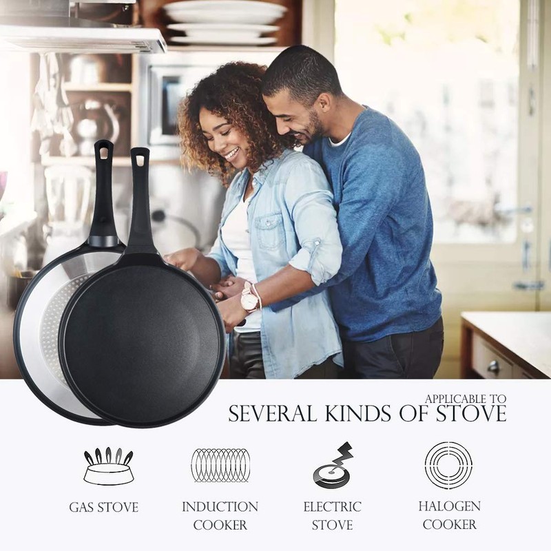 S·KITCHN Crepe Pan Nonstick Dosa Pan, Tawa Pan for Roti