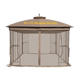 APEX GARDEN Replacements for Style Selections 10 ft x 10 ft Brown Metal Square Semi- Gazebo Model #TPGAZ9116 / #TPGAZ9116-ABD / #TPGAZ9126 / #TPGAZ9126-AB (Mesh Net)
