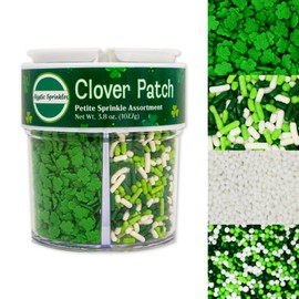 Mystic Sprinkles St. Patrick's Day 4 Cell Sprinkle Assortments (Clover Patch Sprinkle Assortment, Petite)
