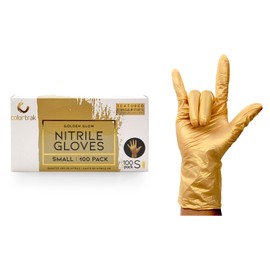 Colortrak Luminous Collection Disposable Nitrile Gloves 10 Boxes (1000 Gloves), Gold, Large, Single-Use, Allergy-Safe, Latex-Free, Powder-Free, Odor-Free, Textured Finger Tips