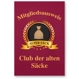 DankeDir! Clubausweis Club der Alten Säcke Schild - Geschenk runder Geburtstag Geschenkidee Geburtstagsgeschenk Männer Geburtstagsdeko Partydeko Party Zubehör Geburtstagskarte
