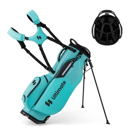 ULTIMATE Golf Stand Bag, 8-Way Golf Bag with 5 Pockets, Rain Hood, Detachable Dual Shoulder Strap, Lumbar Pad, Handles, Portable Golf Club Bag for Men & Women (Blue)