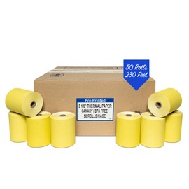 3-1/8" x 230' Colored Thermal Paper Rolls (Yellow)