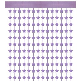 PATIKIL 2 Pack Party Backdrop Decoration, 1mx2m Star Tinsel Streamer Foil Fringe Curtain Streamers for Parties Backdrop Decoration Christmas Wedding Birthday Photo Booth,Laser Pink