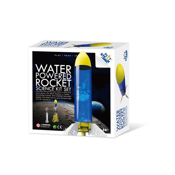 PLAYSTEM Outdoor Water Powered Rocket Physics Learning Set-with Rocket Tail,