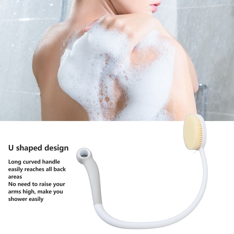 Curved Back Scrubber U Shaped Bendable Back Bath Brush with