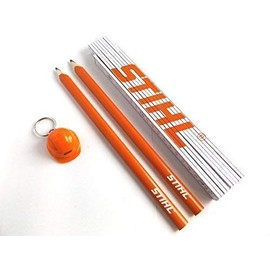 Carpenter's Pencil, 2 Pieces, 1 Ruler, Meter, 1 Key Fob Helmet Stihl