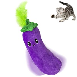 Pet Craft Supply Flipper Flopper Interactive Electric Realistic Flopping Wiggling Moving Fish Potent Catnip and Silvervine Cat Toy Poppin' Eggplant