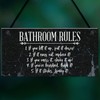 RED OCEAN Bathroom Rules Marble Theme Home Decor Bathroom Toilet