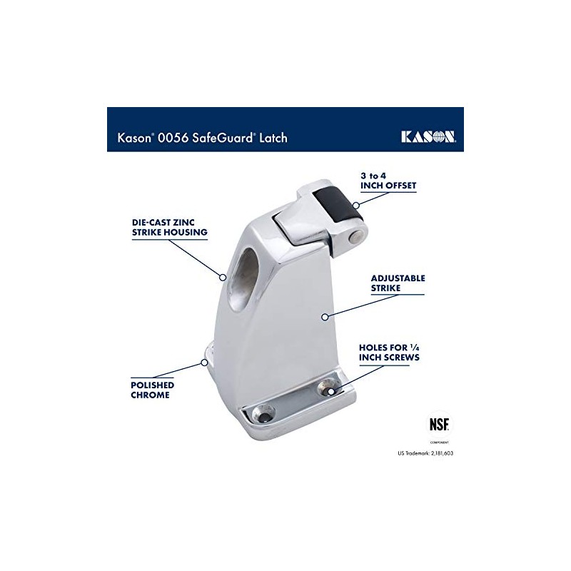 Kason 0056 Safeguard Latch Strike, 3 to 4 Inch Offset,