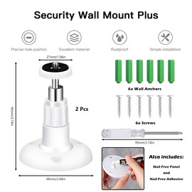 2 Pcs Ring No Drill Mount Set,Ring Camera Mount Surveillance Camera Bracket Ring Doorbell Mount No Drill Adjustable Ring Stick Up Camera Mount Easy to Carry About Easy to Install