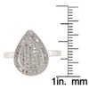 Sterling Silver 2/5ct Diamond Pave Pear-shape Ring