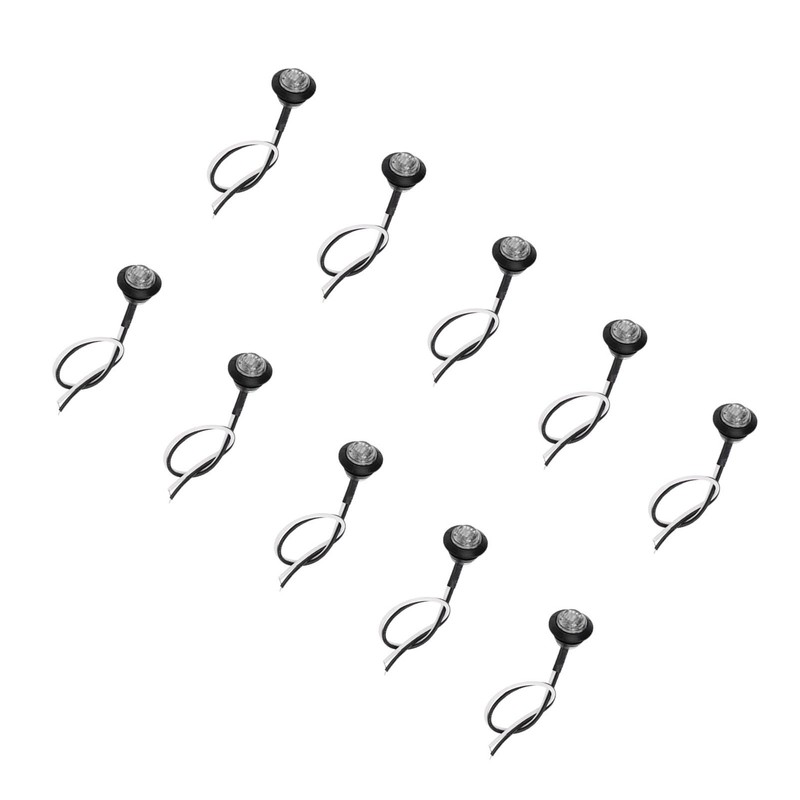 10pcs Side Marker Light 3LED IP68 Waterproof Round Clearance Indicator