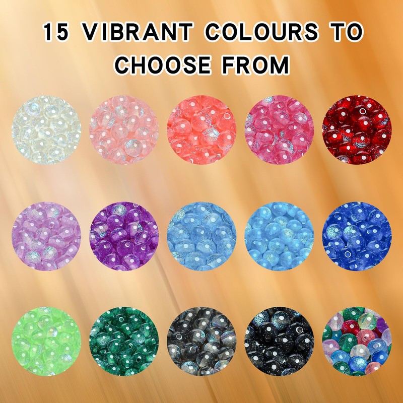 Soeoy 8 mm Round Glass Beads for Bracelets, 100 Pcs