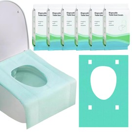 Pack of 60 Disposable Toilet Pads, Disposable Toilet Seat Cover for Children and Adults, Universal Potty Training, Toilet Potty Training, Individually Packed (Green)