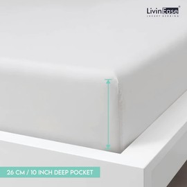 LivinEase Classic Fitted Sheet (White, Double (Pack of 5))