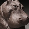 Hippo Figurine Purple Clay Ceramic Tea Pet Sculpture Hippo Statue