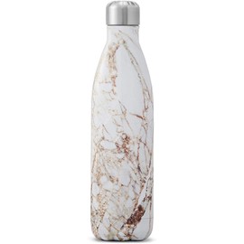 S'well Stainless Steel Water Bottle - 17 Fl Oz - Calacatta Gold - Triple-Layered Vacuum-Insulated Containers Keeps Drinks Cold for 36 Hours and Hot for 18 - BPA-Free - Perfect for the Go