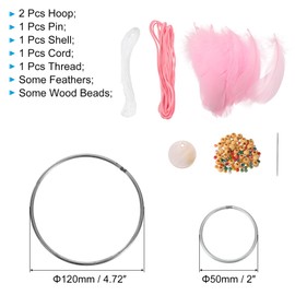 PATIKIL DIY Dream Catcher Kit, Making Dream Catcher Supplies Wall Hanging Handmade Dream Catcher Kits for Beginner Style 4, Pink