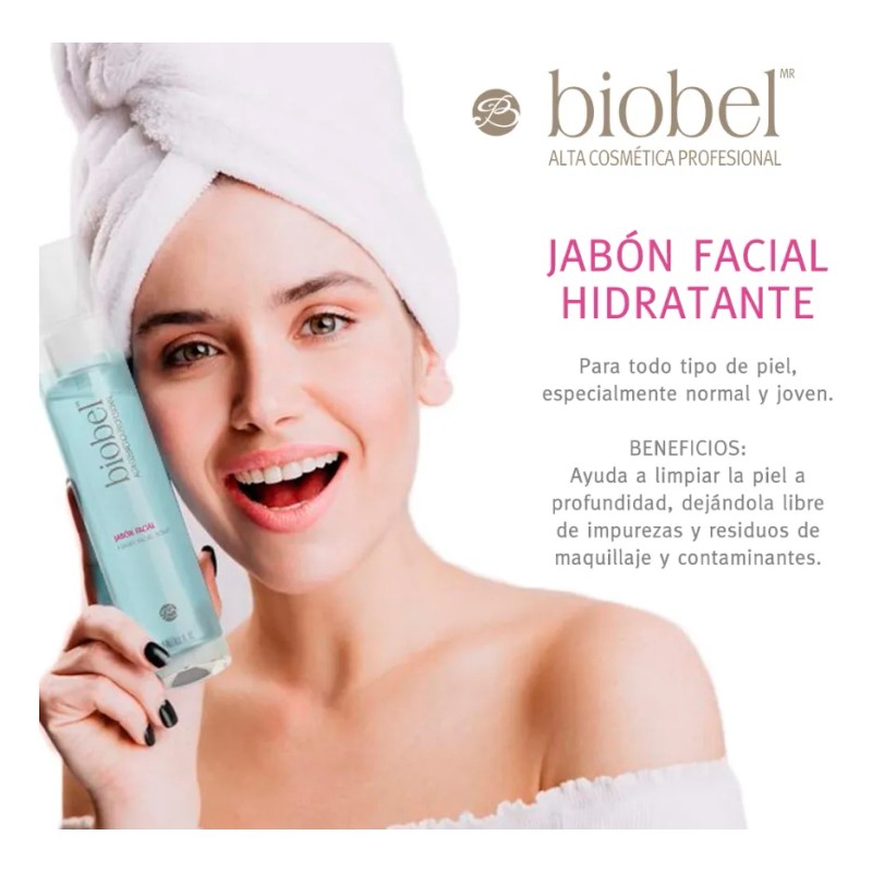 Jabón facial hidratante Biobel de 240 ml para todo tipo