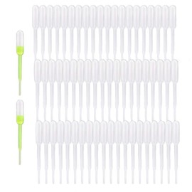 YIXINLYMY 100pcs Plastic Disposable Poly Dropper Pipettes Long Graduated Pipettes for Scientific Experiments Cooking Free Research Essential Oil Dividing Easy Operation