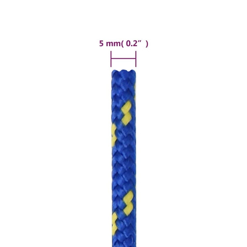 vidaXL Boat Rope Anchor Line Mooring Rope Polypropylene Rope Braided