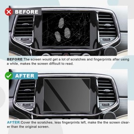 CDEFG for 2019-2024 2025 Grand Cherokee Uconnect Car Touchscreen Navigation Touch Screen Protector, HD Clear Tempered Glass 9H Scratch Resistance (Grand Cherokee 8.4-Inch)