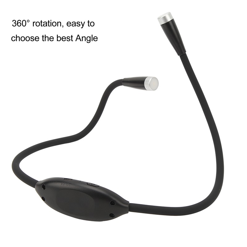 Neck Reading LED Lamp 3 Gear Brightness Bendable Silicone ABS
