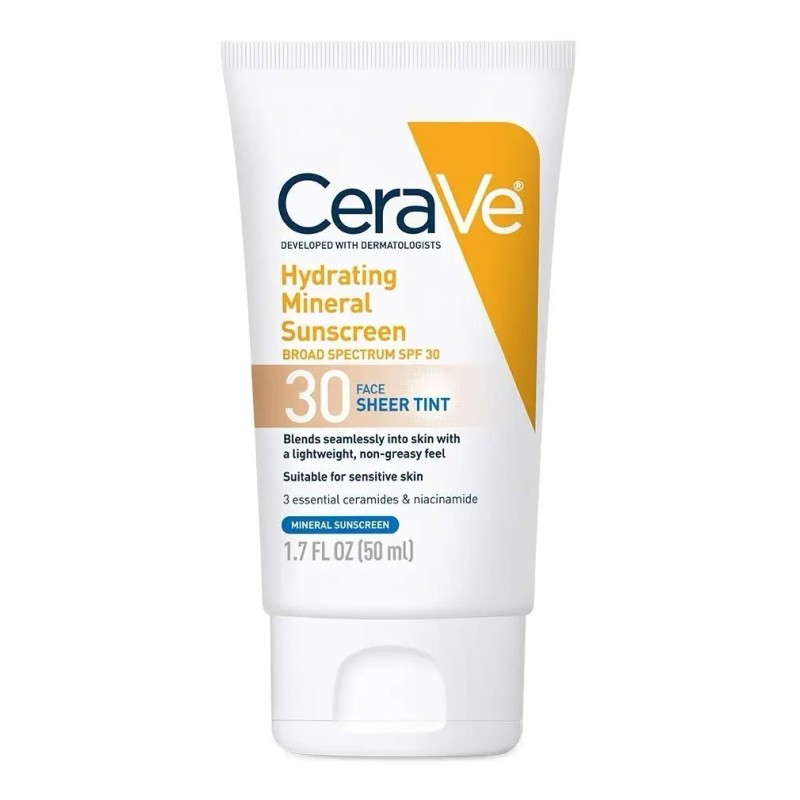 Cerave Filtro Solar Tinta Spf Protección Resistente Agua Fórmula Suave