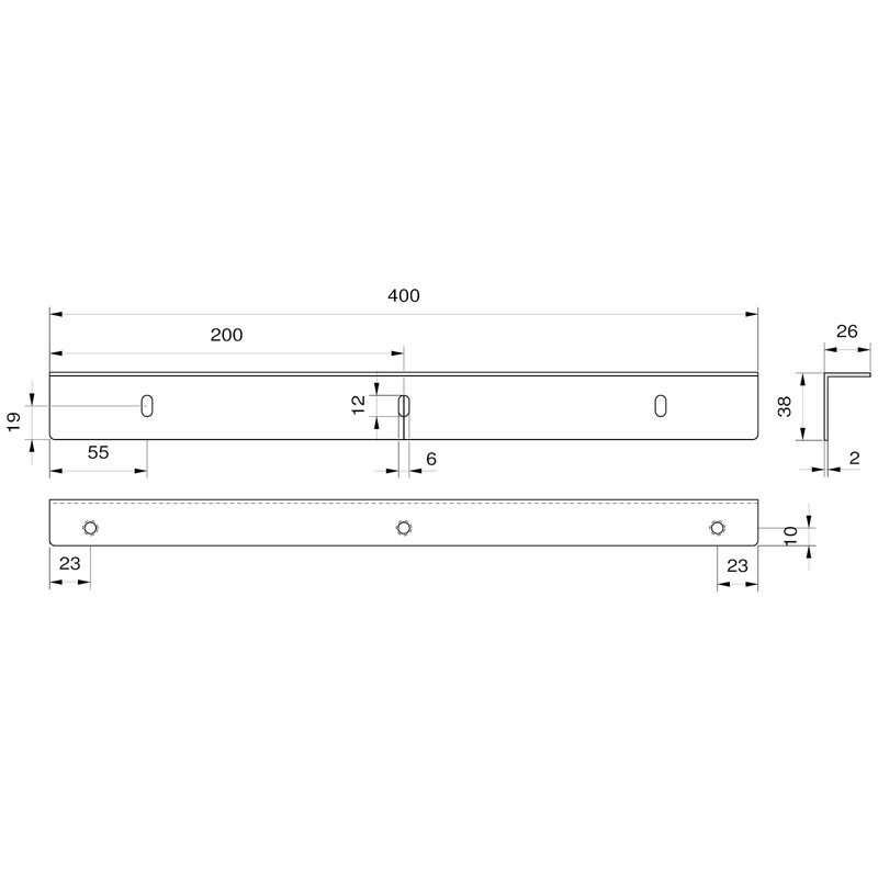 SOTECH Set of 3 Support Brackets 400 mm White Including