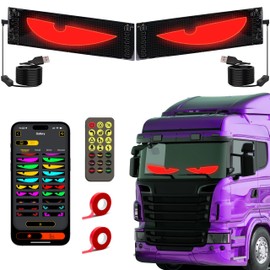 2PCS Devil Eyes Light for Cars,23.6x4.72in Dynamic Big LED Eyes for Truck Windshield,Programmable Ultra-Thin Flexible LED Panel,with Bluetooth APP & Remote Control for Cars Trucks SUVs