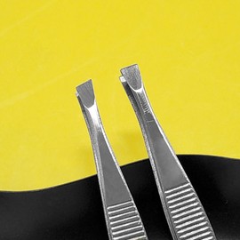 Sellitem Cooperative Stainless Steel Tweezers Set of 2 for Eyebrow Shaping