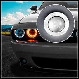Hihaha Engine Start Stop Button Cover Kit One Click Push Start Button Trim Sticker for Dodge Charger Challenger Durango Aluminum Alloy Silver Tone Durable Material