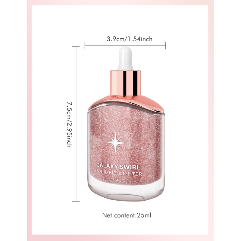 Erinde Body Highlighter Oil - White, Liquid Makeup Highlighter, Glitter