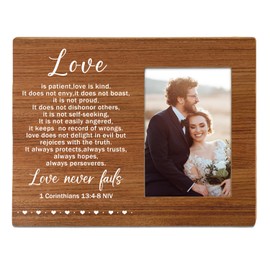 Itsoly Love Never Fails Picture frame, 1 Corinthians 13:4-8, Unique Couple Gift for Wedding Anniversary, Valentines Day, Engagement,Bridal Shower, Gifts for Love
