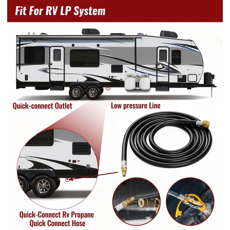 CALPOSE 15 FT RV Propane Quick Connect Hose for RV