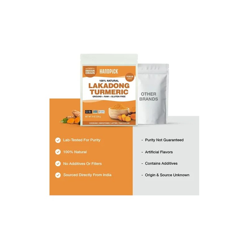 Handpick Polvo De Cúrcuma Lakadong 226 G - Alta Curcumina