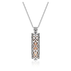 PiercingJak Cremation Jewelry Urn Necklace for Ashes with Hollow Flower Cylinder Vial Cremation Pendant Keepsake Stainless Steel Memorial Lockets Ashes Holder for Women Men Pet