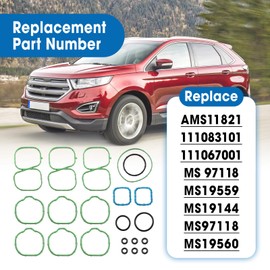 Lower and Upper Intake Manifold Gasket Set Replace MS 97118 MS19560 MS19144 AMS11821 Fit for Ford Edge Flex Fusion Taurus Lincoln MKS MKT MKX MKZ Mazda 6 CX-9 Mercury Sable 3.5L 3.7L 2007-2015