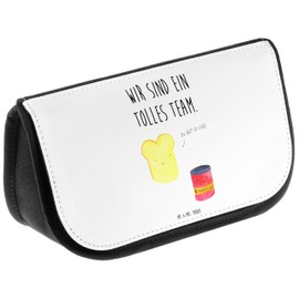 Mr. & Mrs. Panda Toast & Jam Cosmetic Bag, White, Hand Drawn