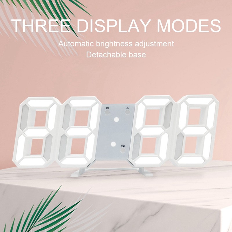 3D LED Digital Clock Time Date Temperature Display Voice Control