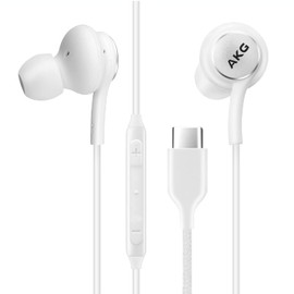 UrbanX OEM 2021 Type-C Stereo Headphones for Xiaomi 11T Braided Cable - with Microphone - White - USB-C Connector (US Version)