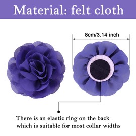 4 Pieces Christmas Dog Collar Flowers Multicolored Pet Flower Bow Tie Dog Charms Flower Set for Valentine's Day Puppy Dog Collar Cat Grooming Accessories (Royal Blue, Light Green, Lake Blue, Purple)