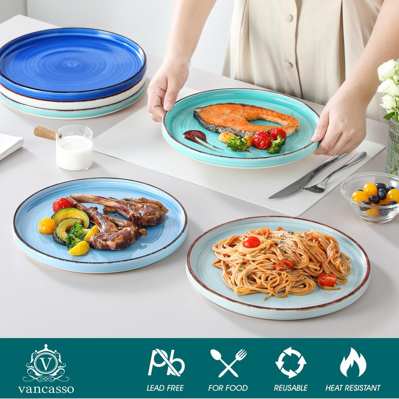 vancasso Bonita 10.5 Inch Dinner Plates, Ceramic Dinner Plate Set,