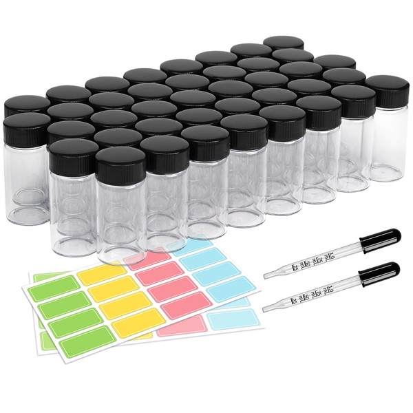 Asherxin 40 Pack 20ml Clear Glass Vials with Lids Screw