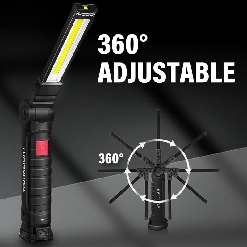 LED Work Light Rechargeable Flashlight, Valentine's Day Gifts for Men