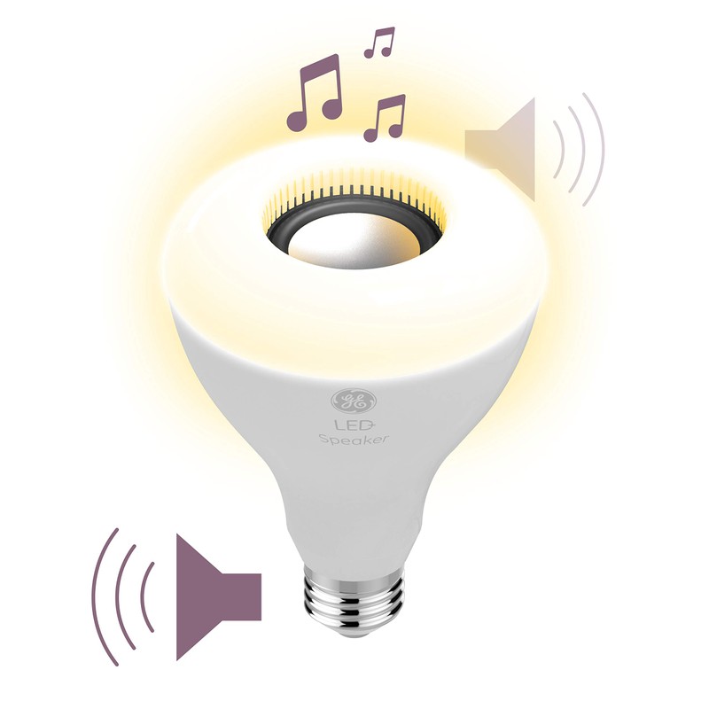 GE Lighting LED+ Speaker Indoor Floodlight Bulb, Soft White, Bluetooth